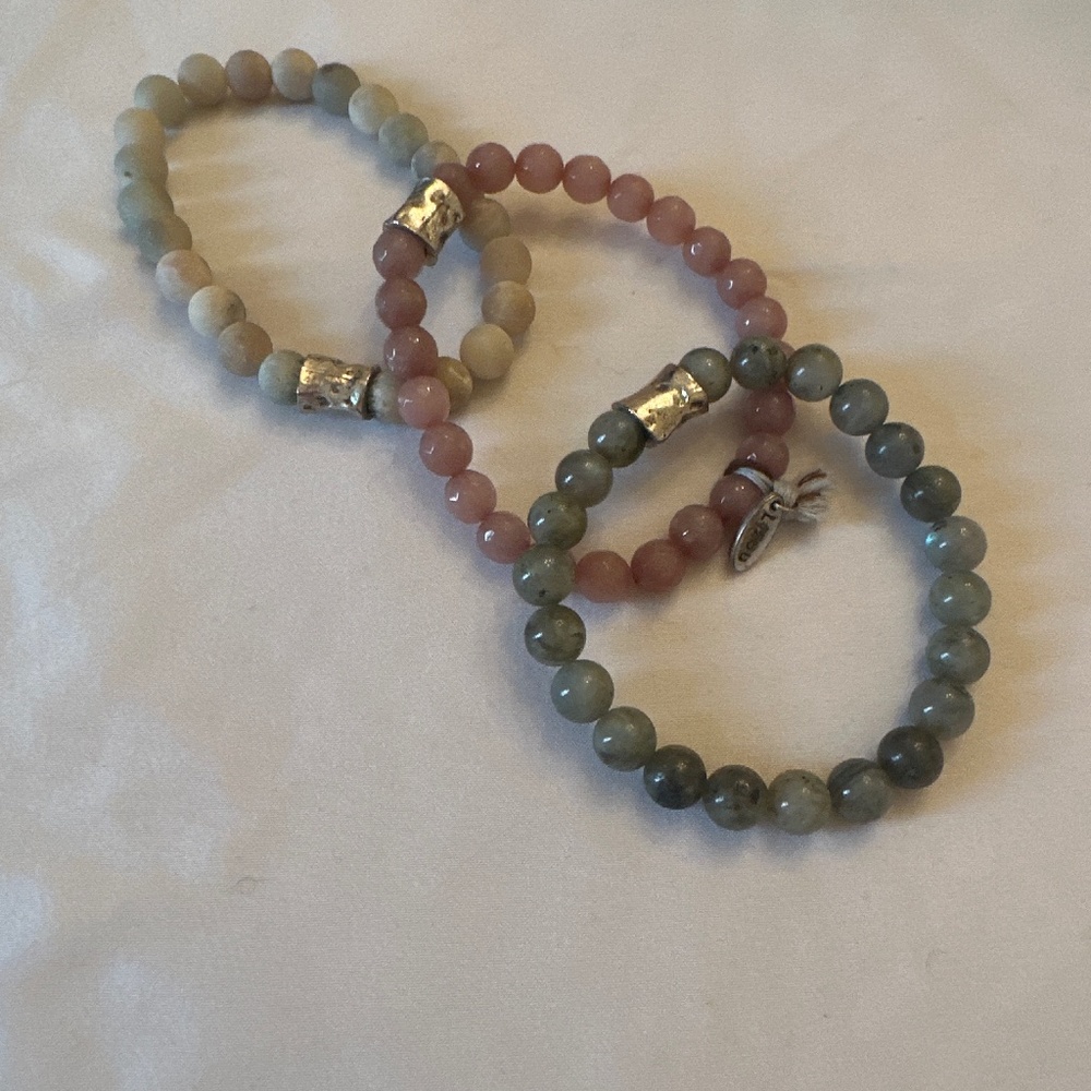 Lizou stone stack bracelets
